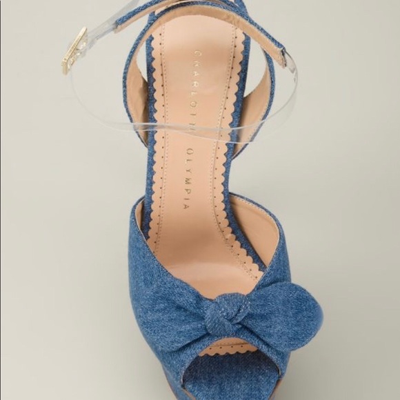 Charlotte Olympia Serena Denim Ankle-Wrap Sandal - Picture 5 of 7
